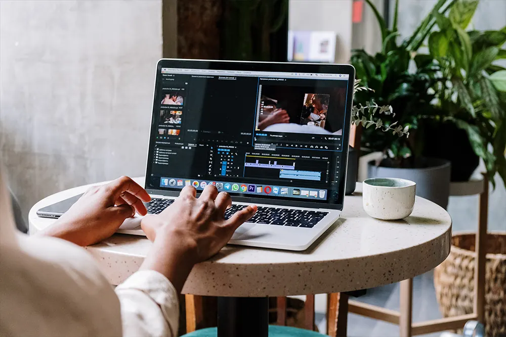 Video editing on a laptop