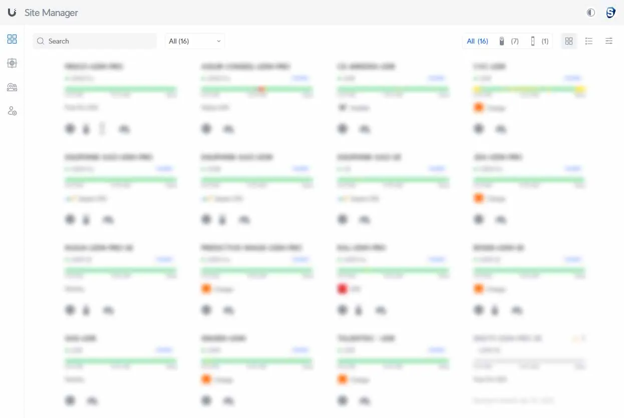 UniFi device management view