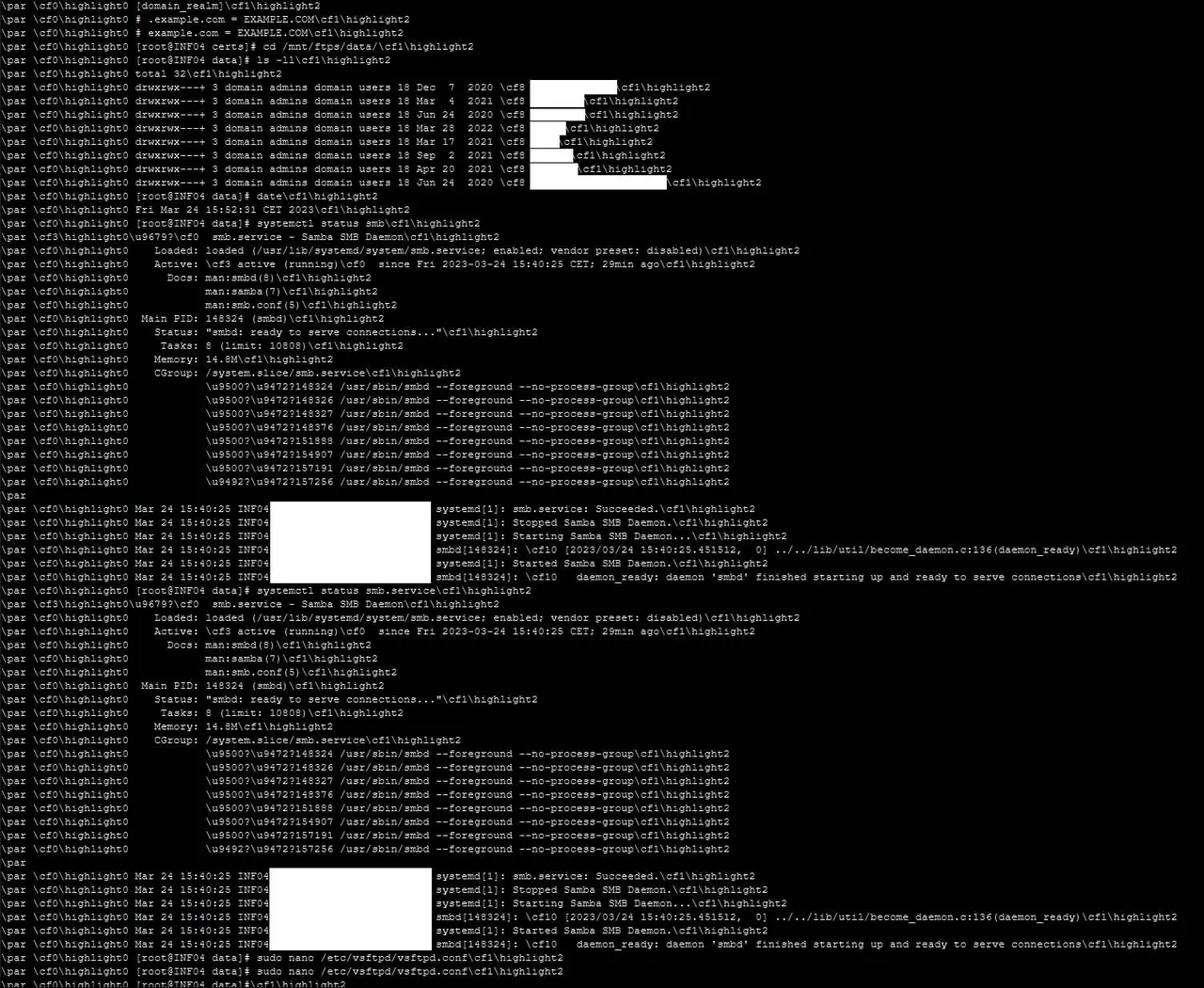 Server administration console