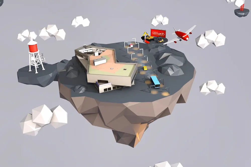 3D scene illustrating the 5G ecosystem